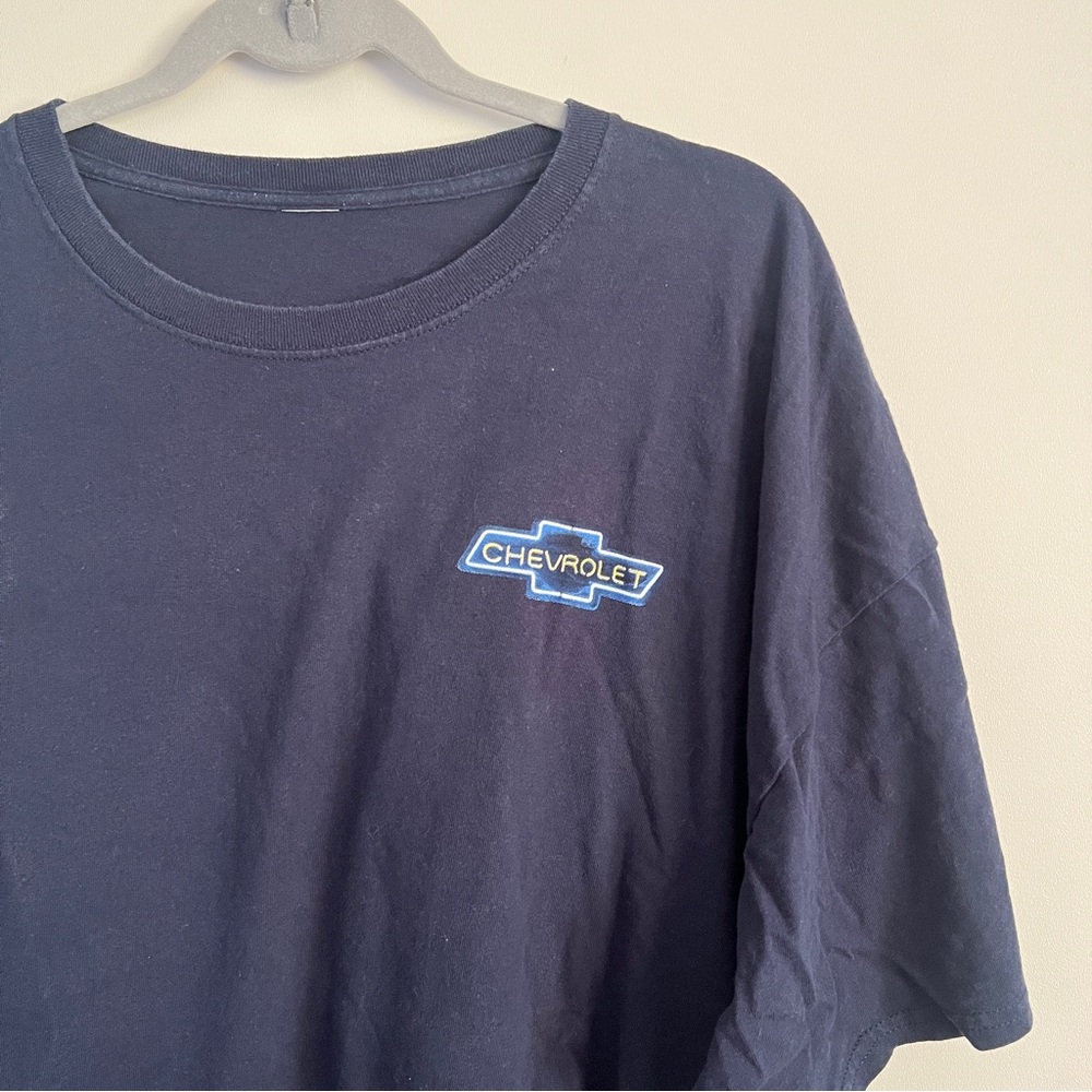 Chevrolet Let The Good Times Roll Vintage Drive In Station T-Shirt Navy Blue - Picture 2 of 6